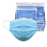 S&SMedical 100 Mascherine Chirurgiche Tipo IIR | Mascherina chirurgica a 3 strati | Filtrazione 98% completamente priva di odore Clip Nasale Adattabile | 10 buste chiuse ermeticamente (Celeste)