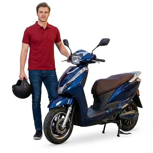 Image of Ryoto Electric Scooter Non RTO Lithium-ion, Top Speed: Approx. 25-30 km /h, Range (Mileage): Approx. 70-90 km per Charge, Waterproof Electrical Bike Scooty (Blue)