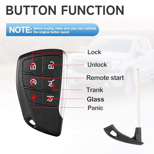Mando a distancia de repuesto para GMC Yukon y Suburban, control de proximidad ID49 433 MHz 5