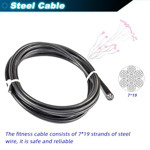 BBYPP Cable de Acero para Fitness 15m, Cuerda de Alambre, 6mm Cuerda Gimnasio Alambre para Sistema de Polea, Cables Máquina Accesorios Gym en Casa (15m) - imagen 3