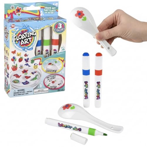 Floating Art Craft Set with Markers and Spoon, Water Drawing Activity Kit - 1 Pack