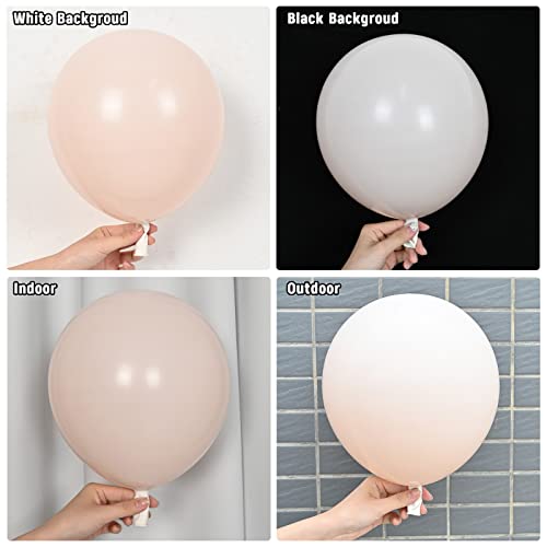 Image of Double Stuffed Blush Balloons Cream Balloon Different Sizes 18 12 10 5inch Nude Balloon Garland Arch Pastel Pale Pink Peach Beige Latex Balloons for Birthday Decoration Wedding Bridal Bachelorette
