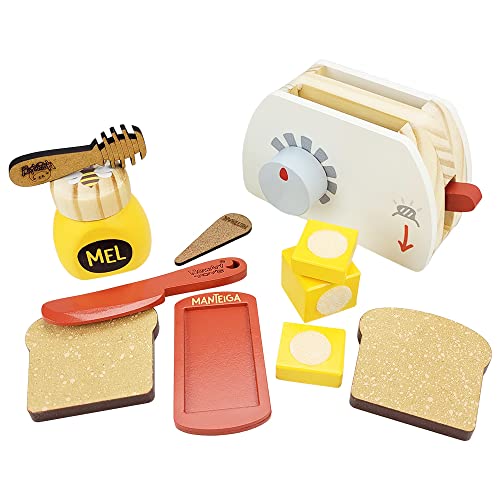 Torradeira De Brinquedo Infantil De Madeira Café Da Manhã Newart