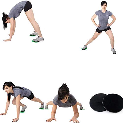 Exercise Core Sliders, 4 Pcs Dual Sided Gliding Discs Use on Carpet or Hardwood Floor, Fitness Slides for Gym, Home, Outdoor Training Abdominal Workout, Black - Image 4