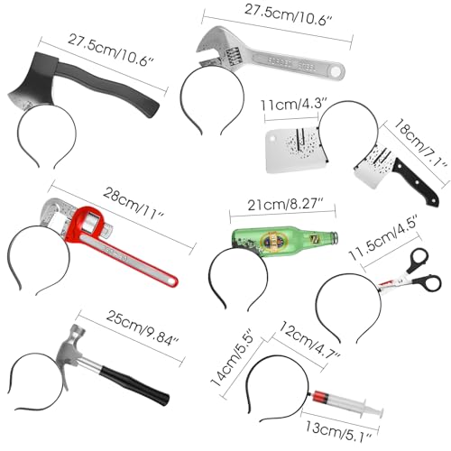 image for TUPARKA 8 Pieces Halloween Horror Hair Bands Zombie Headbands Cleaver 