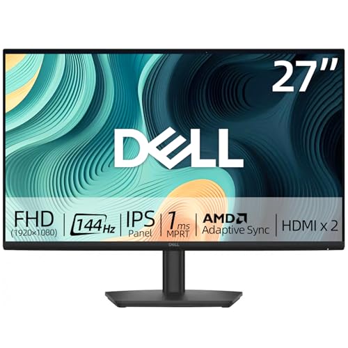 Image of Dell 27 inch FHD Monitor, 144Hz Refresh Rate, IPS LCD Display, AMD FreeSync, Tilt|Height|Swivel Adjustable Stand, 2 X HDMI, 1ms Response Time, Eye Comfort Technology, VESA, for Home Office & Gaming, Black
