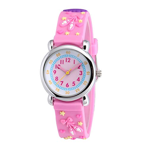 Image of Jewtme Kids Time Teacher Watches 3D Cute Cartoon Silicone Children Toddler Butterfly Wrist Watches for Ages 3-10 Boys Girls Little Child