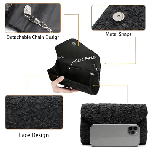 Image of 2026 Lace Embroidered Clutch Dressy Purse Envelope Evening Bag