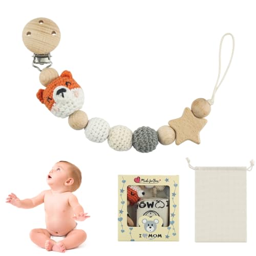 YOFDAL 1 corde, motif cartoon, coton et bois, cadeau pour bébé (motif renard).