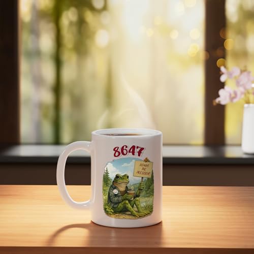 Taza de Cerámica Blanca 11 oz con Diseño Frog Protest miniatura 3