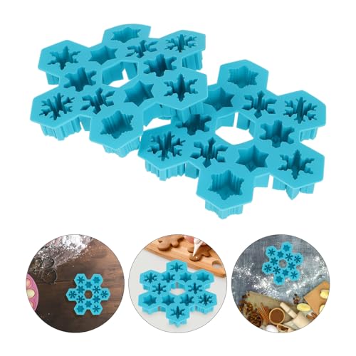 IMIKEYA Moldes flexibles para cubitos de hielo de silicona azul miniatura 3