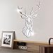 Adesivi murali 3d specchio cervo murales,adesivo sulla parete murale casa acrilici fai,adatto per decorazioni camera da letto corridoio divano sfondo cucina wall art wall sticker(95*57cm,argento)