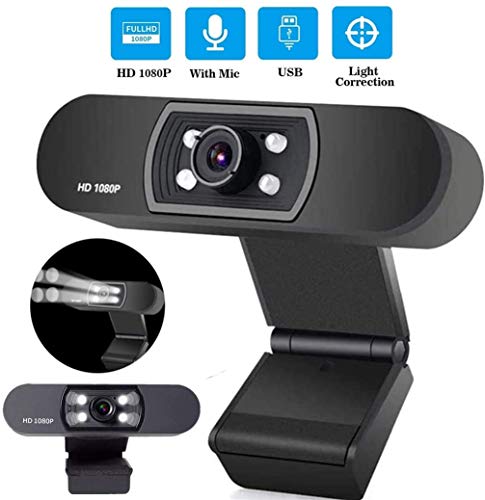 HD Webcam with Microphone for PC 1080p Light, USB Web Camera with Clip