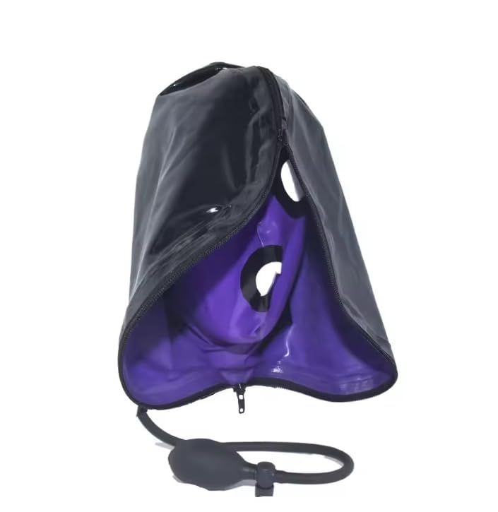 GAYLOP Latex Pants Latex Fetisch Gummi Sexy Anzug Handgemachte Cosplay Latex Ballon Maske Zum Aufblasen, Doppelwandig, Reißverschluss,Schwarz,S