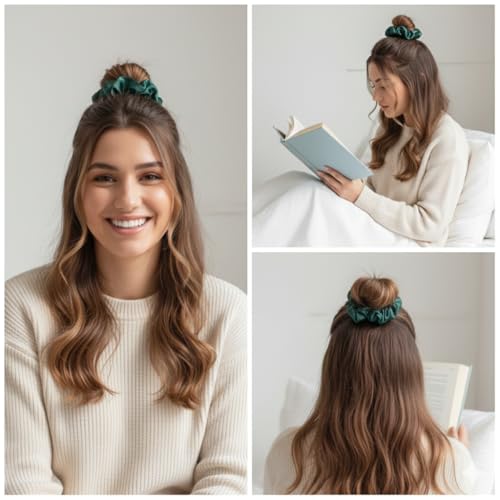Image of Classic Satin Silk Scrunchies For Women And Girls Scrunchie for Less Hair fall Hairbands Rubber Band Scrunchies For Girls Best Gift For Mom, Sister And Girlfriend, Multi (Minimum order quantity 10)