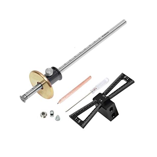 YOSELIN Dovetail Jig Wheel Marking Gauge Tool Set, 1 Bearing Wheel Cutter for Soft Wood, 1 Locked Wheel Cutter for Hardwood,1 Screwdriver,1 Woodworking Pencil,Inch & MM Scale Imperial Ruler. (Grey)