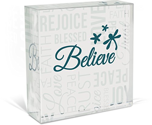Angelstar Believe Glass Décor Plaque, 3 Inch, 11266 #TOP1