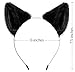 OLYPHAN Cat Costume Accessories Ears and Tail Set Black Animal Halloween Accessory Kit for Women Pack with Tail Ears Headband and Choker Necklace