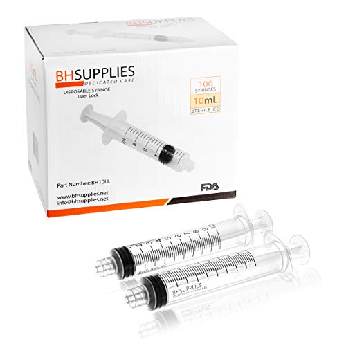 10ml Syringe Sterile with Luer Lock Tip, BH SUPPLIES - (No Needle) Individually