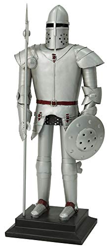 Armure medievale chevalier Figure Décoration avec Hallebarde et Bouclier 45 cm Ritterheim