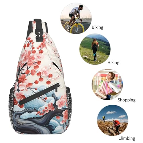 Bolso tipo bandolera con diseño artístico para senderismo miniatura 6
