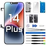 Risidamoy for iPhone 14 Plus Screen Replacement with Earpiece Flex Cable Proximity Sensor LCD Touch Display Digitizer Full Assembly with Waterproof Adhesive Repair Tools Kits A2632 A2885 A2886 A2887