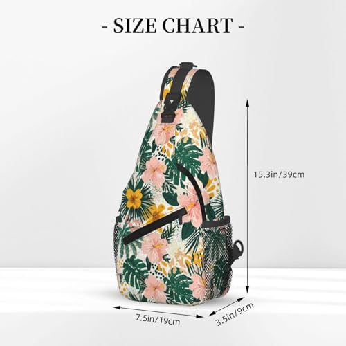 Hawaii Flower Sling Bag Cute Crossbody Backpack Shoulder Chest Bags for Men Women Runners Cycling Travel Walking3