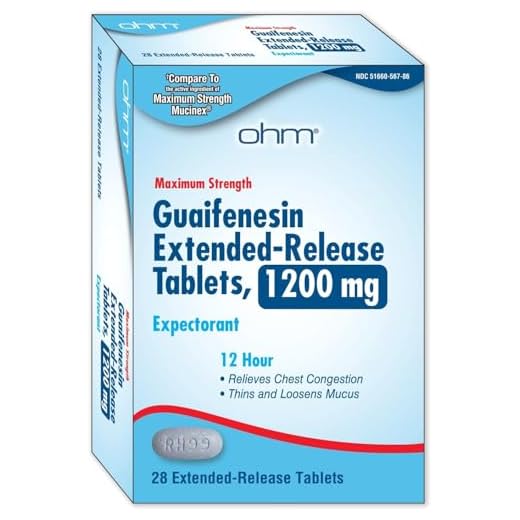 Ohm Guaifenesin Chest Congestion and Mucus Relief Extended-Release Maximum Strength Tablets 1200 mg 12-Hour Expectorant Caplet 28 Count