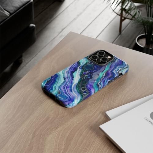 Coque iPhone 14 Pro Max géode bleu violet rigide - 4