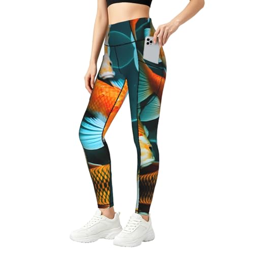 Pantalones de yoga ERSDWRE con bolsillos y control de abdomen para mujer