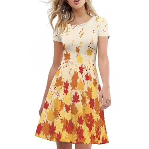 Image of AFPANQZ Womens Casual Summer Lightweight Vintage Dress Short Sleeve Midi Dress Knee-Long Luxury Formal Dress