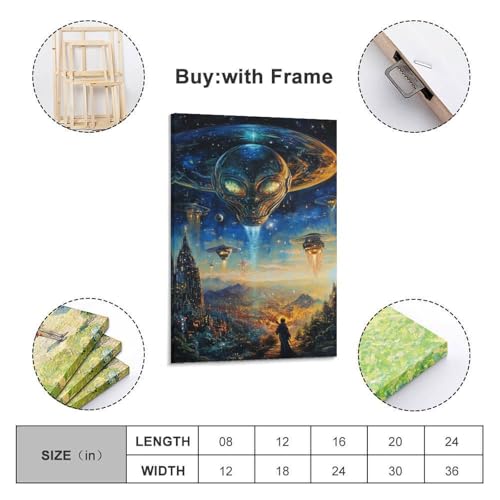 Tableau extraterrestre de décoration murale sur toile 50x75cm pour salon