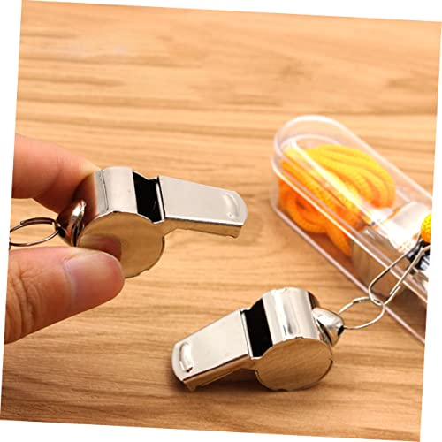 Silbatos deportivos de acero inoxidable 5 piezas con cordones miniatura 3