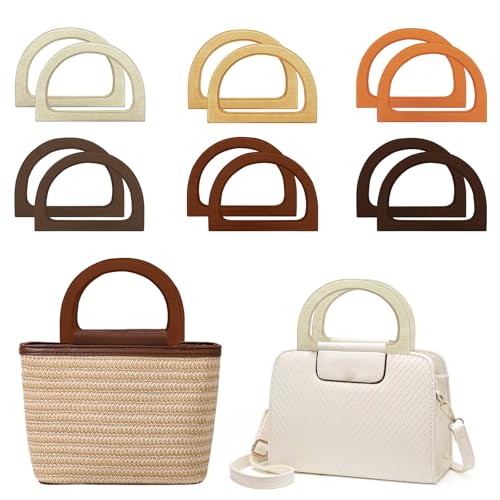 TTMIXKI 12 Pcs D-Shaped Purse Handles for Handbags, 6 Colors