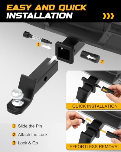 Image of RETRUE Trailer Locking Hitch Pin, 5 /8 inch Pin, Fit 2 inch & 2-1 /2 inch Receiver, Black