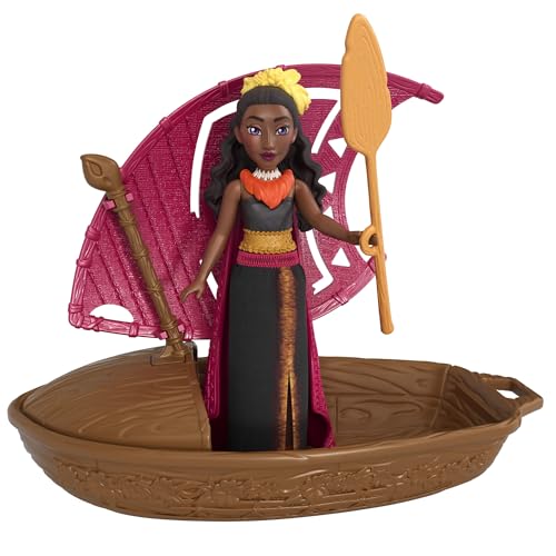 Mattel Disney Vaiana 2 Merveilles du Pacifique Assortiment surprise avec petite poupée surprise, pirogue et accessoire, inspiré du film (les styles peuvent varier), JBT68