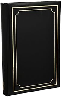 Arpan 6x4'' Deluxe Padded Cover Bookbound Slip In Memo Photo Album for 300 Photos - Black