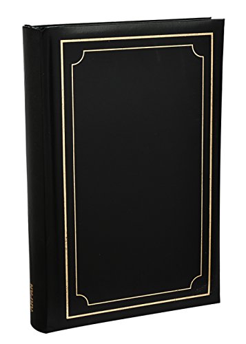 Arpan Large 6x4 Deluxe Padded Cover Bookbound Slip In Memo Photo Album for 300 Photos - Black