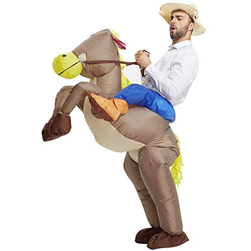 TOLOCO Inflatable Costume Adults, Cowboy Costume, Inflatable Horse