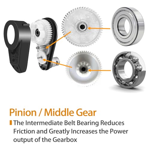 Image of JRRXM Metal 12V 550 40000RPM High Speed Steel Gears Motor Gearbox For Power Wheels Motor Upgrade,12 Volt Electric Hubs Motor Assembly Heavy Duty Gearbox For Kids Ride On Toys Car Replacement Parts