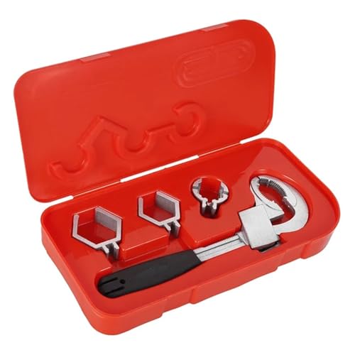 Juego de Llaves multifuncionales 4 en 1 para Fregadero, Llave de Tubo de Agua Ajustable HCS con 3 Ranuras para Tarjetas, Herramienta Manual de reparación de precisión