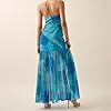 Women’s Y2k Floral Tube Top Maxi Dress Strapless Backless Mesh Patchwork High Slit Long Dress for Party Club Night (B-Blue, S) #5