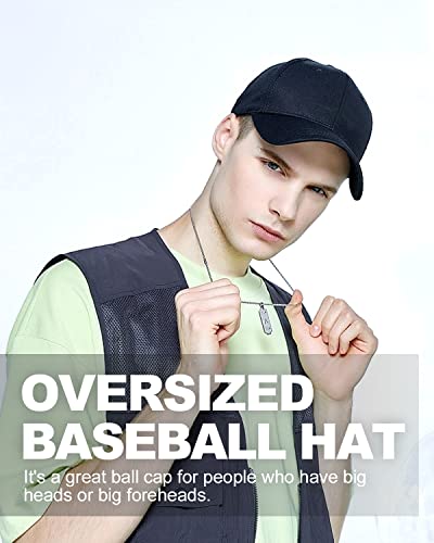 Image of Zylioo Oversize Baseball Cap XXL Big Head Hats for Men Large Dad Hats High Crown Structured Cap Adjustable 22 inch-25.5 inch