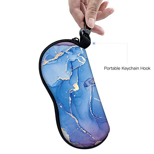 Image of Sunglasses Soft Case with Carabiner Ultra Light Neoprene Zipper Glasses Case