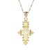 Gold Plated Filled Ethiopian Cross Pendant Necklaces Chain