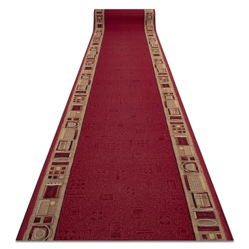 Alfombra de pasillo jena color vino tinto de 120x200 cm rugsx 4
