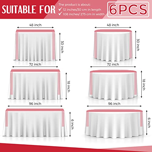 6 Pieces Striped Table Runner Wedding Polyester Table Decor Red White Striped Design Tablecloth Elegant Decor For Indoor Events Family Dinner Outdoor Banquet Parties Celebrations (12 X 108 Inch) #TOP2