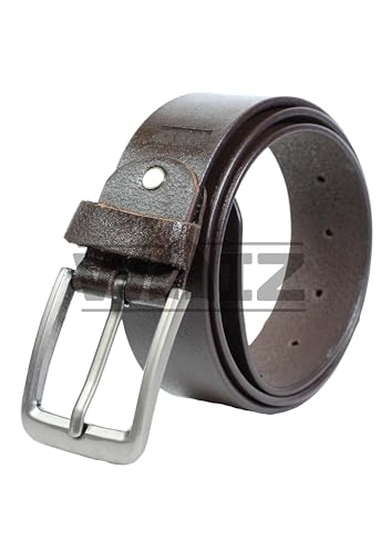 WAIZ Men's Leather Belt 100% Solid Genuine Leather Belt 3.3 cm to 3.7 cm Width | 109 cm to 134 cm Length