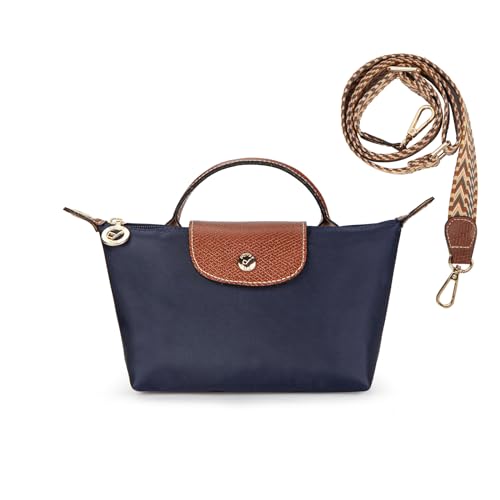 DOMAT Crossbody Tasche für Frauen, Chic leichte Geldbörse mit Leder Top-Griff, kompakte Clutch Bag, Schulter Handtasche (Blau)