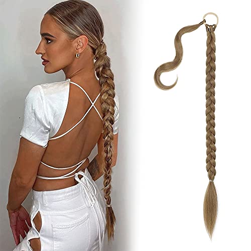 XEERUN Extensiones de Cola de Cabello, 80cm Extensiones de Cola de Cabello Trenza, Extensiones de Cola de Cabello, Extensiones de Cola de Cabello con Lazo, Postizo para Mujeres, Niñas Cover